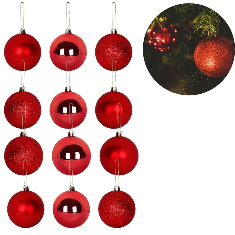 Bola de Natal para Árvore de Natal - Kit 12 Bolas